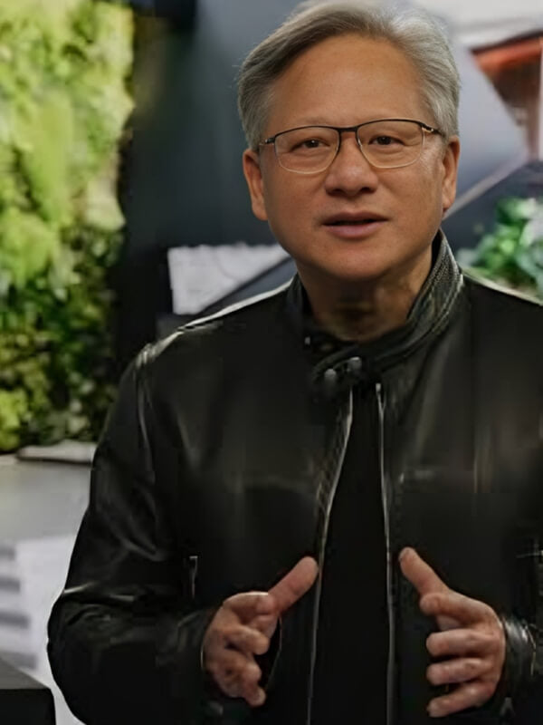 Jensun Huang Black Leather Jacket
