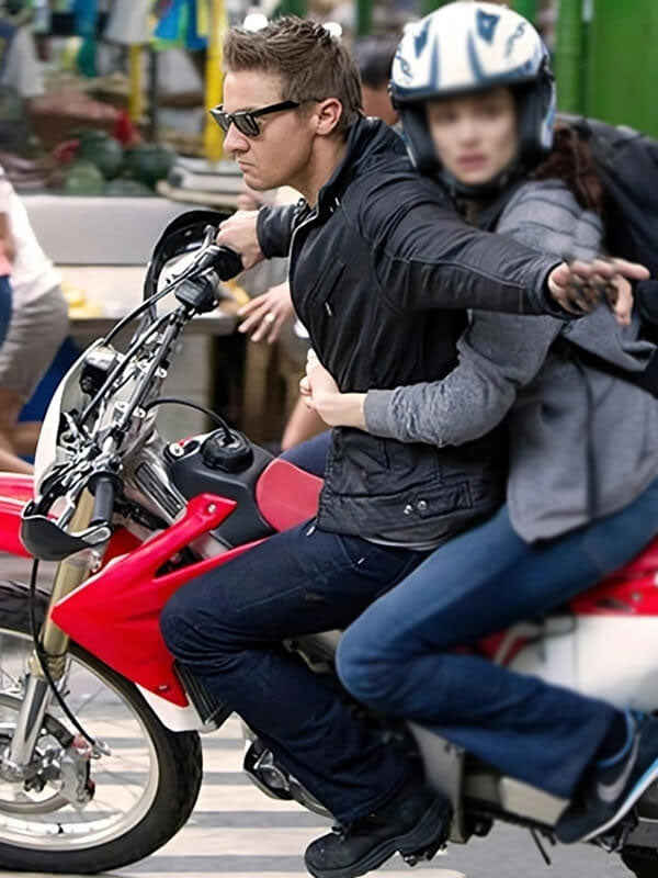 Jeremy Renner The Bourne Legacy Black Leather Jacket