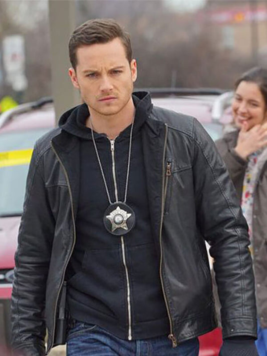 Jesse Lee Soffer Chicago P.D. Black Leather Jacket