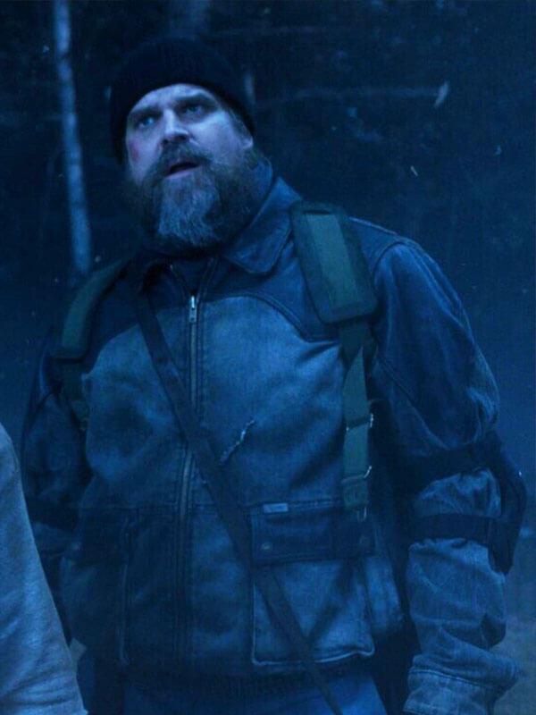Jim Hopper Stranger Things Season 05 Blue Denim Utility Jacket