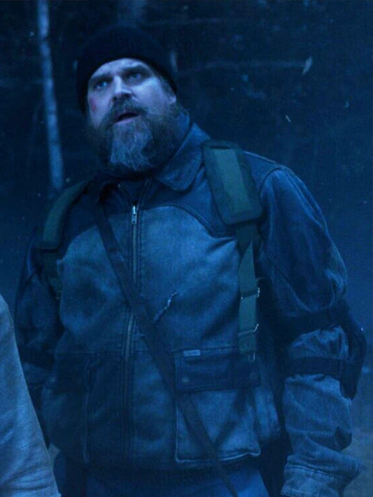 Jim Hopper Stranger Things Season 05 Blue Denim Utility Jacket