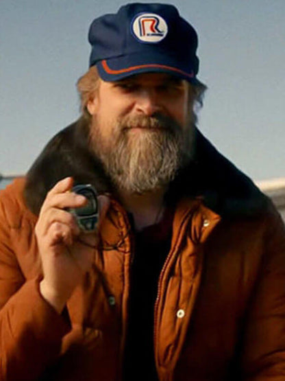 Jim Hopper Stranger Things Season 05 Brown Puffer Jacket