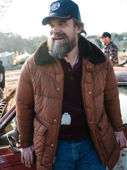 Jim Hopper Stranger Things Season 05 Brown Puffer Jacket
