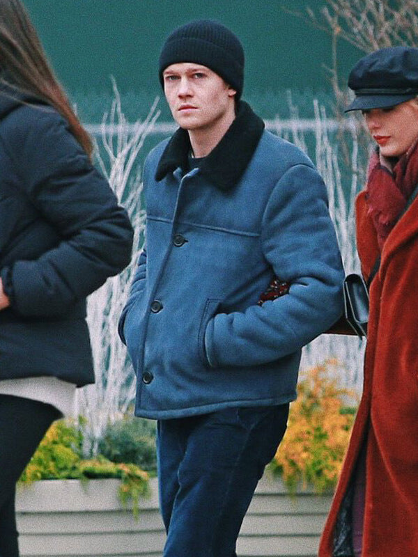 Joe Alwyn Shearling Suede Leather Jacket 