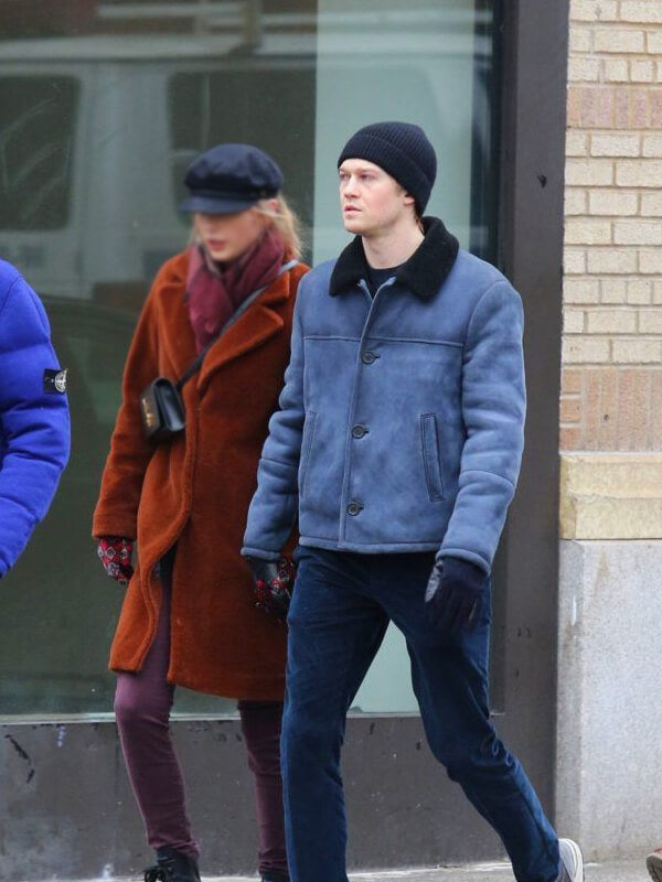 Joe Alwyn Shearling Suede Leather Jacket 