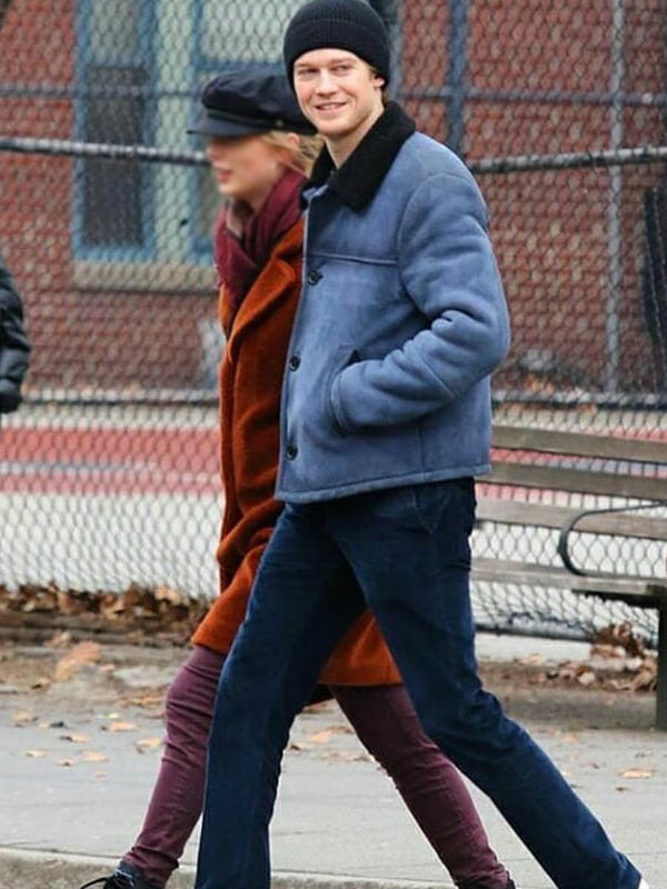 Joe Alwyn Shearling Suede Leather Jacket 