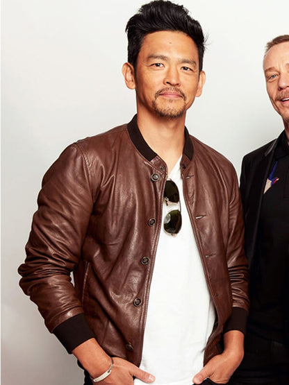 John Cho Brown Leather Jacket
