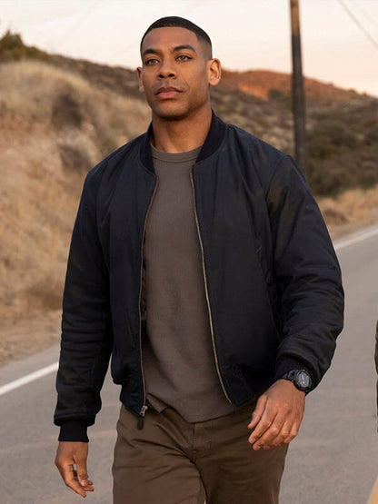 John Stewart Lanterns Season 01 Blue Bomber Jacket