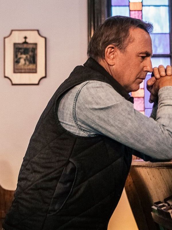 John Yellowstone Season 01 Black Quilted Vest