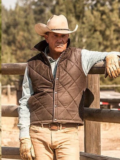 John Yellowstone Season 01 Black Quilted Vest