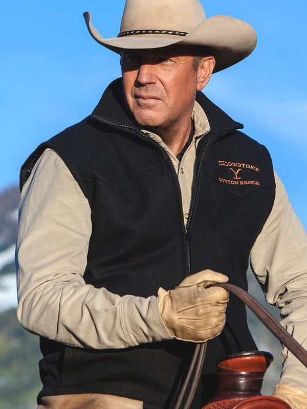 John Yellowstone Season 03 Black Wool Vest