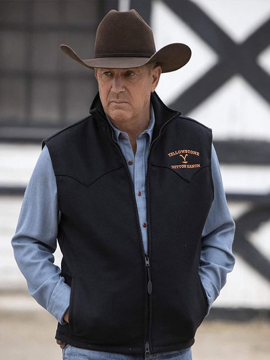 John Yellowstone Season 03 Black Wool Vest