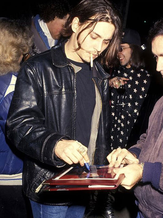 Johnny Depp Black Leather Jacket 