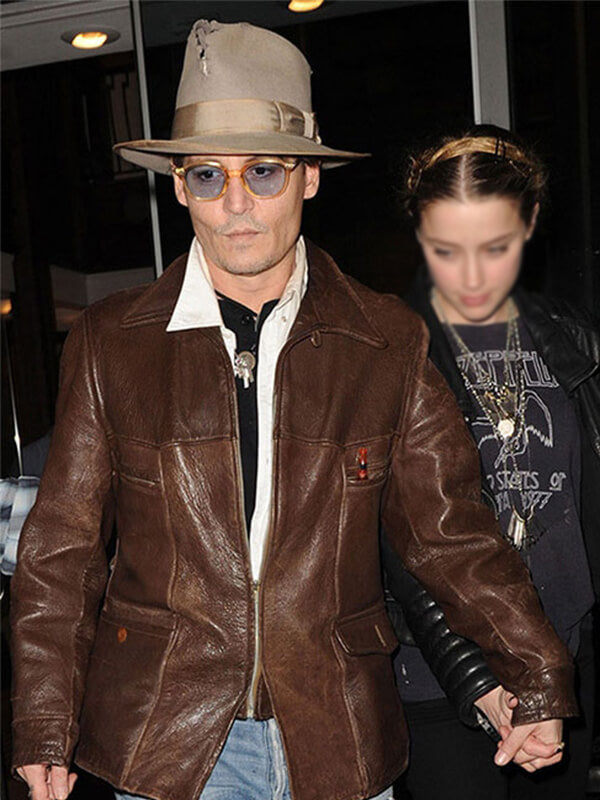 Johnny Depp Brown Leather Jacket