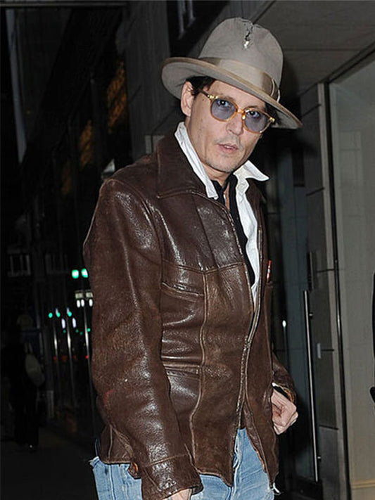 Johnny Depp Brown Leather Jacket