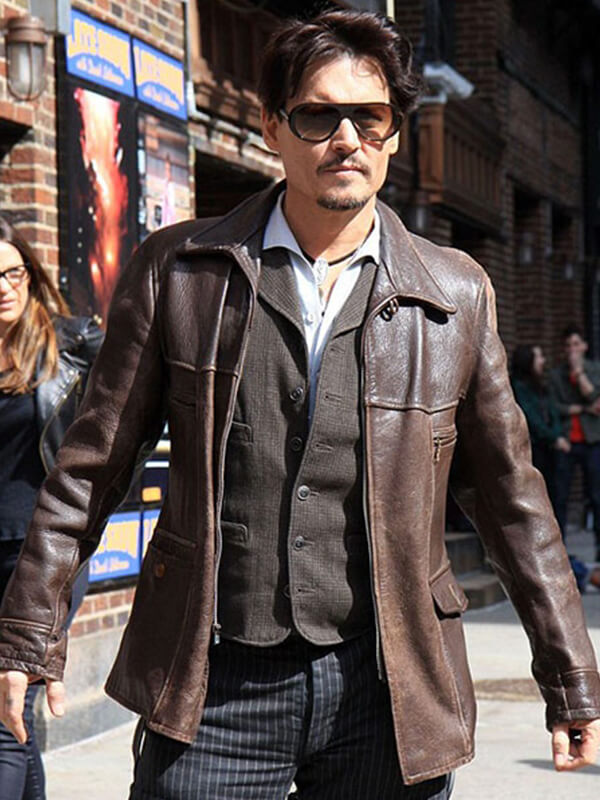 Johnny Depp Brown Leather Jacket