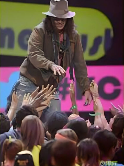 Johnny Depp Brown Suede Leather Jacket
