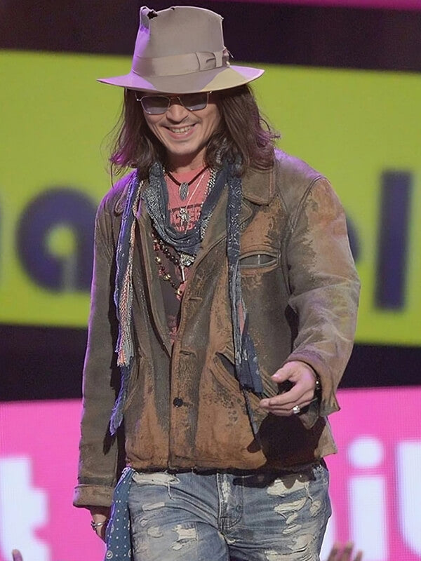 Johnny Depp Brown Suede Leather Jacket