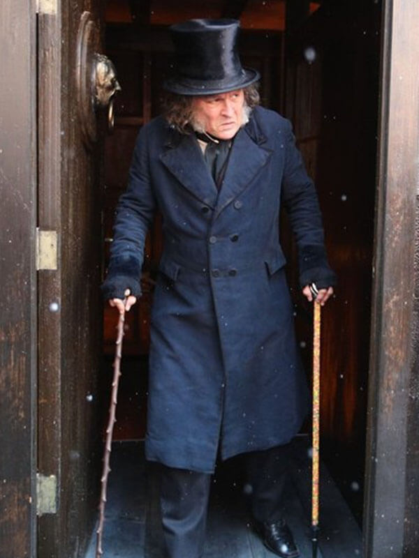Johnny Depp Ebenezer 2026 Blue Trench Coat