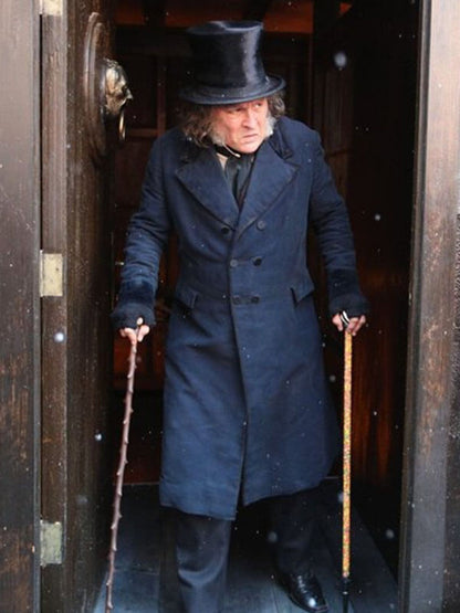 Johnny Depp Ebenezer 2026 Blue Trench Coat