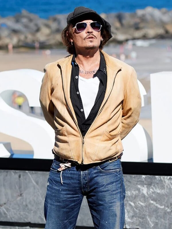 Johnny Depp Tan Brown Suede Leather Jacket