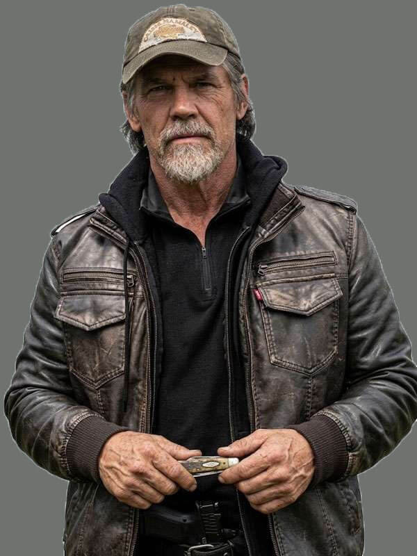 Josh Brolin The Dog Stars 2026 Brown Leather Jacket