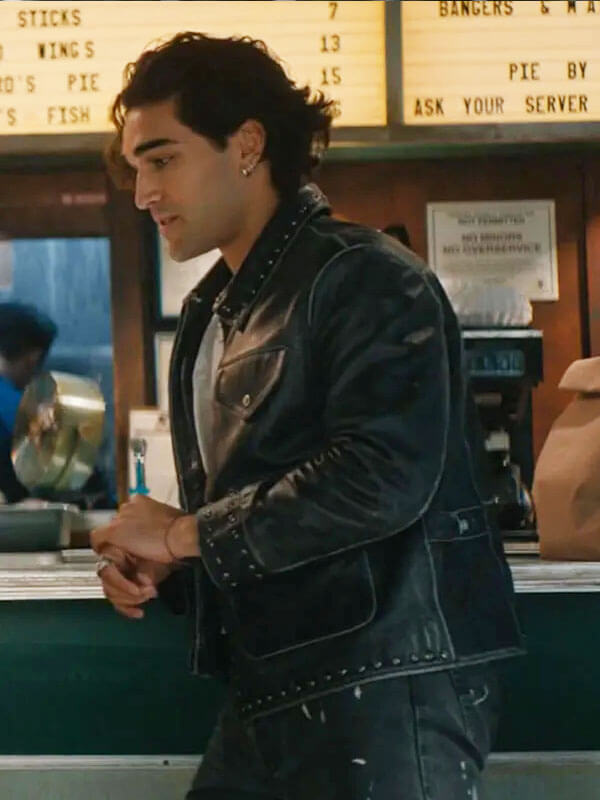 Josh Heuston Off Campus Season 01 Black Studded Jacket