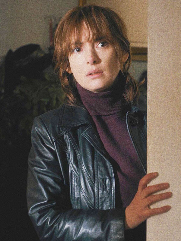 Joyce Byers Stranger things Season 01 Black Leather Car Coat