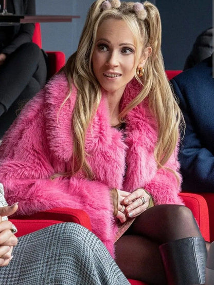 Juno Temple Ted Lasso Season 03 Pink Fur Jacket