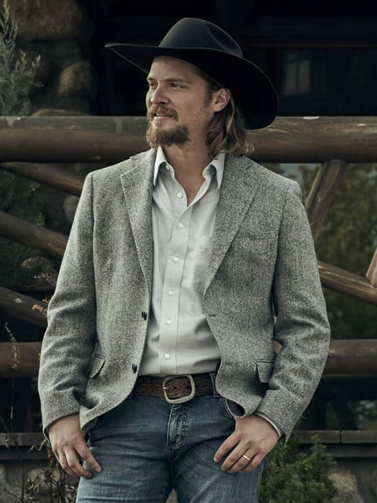 Kayce Yellowstone Season 05 Grey Wool Blazer