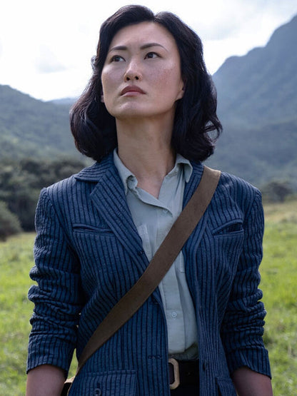 Keiko Miura Monarch Legacy Of Monsters Season 01 Blue Stripped Coat