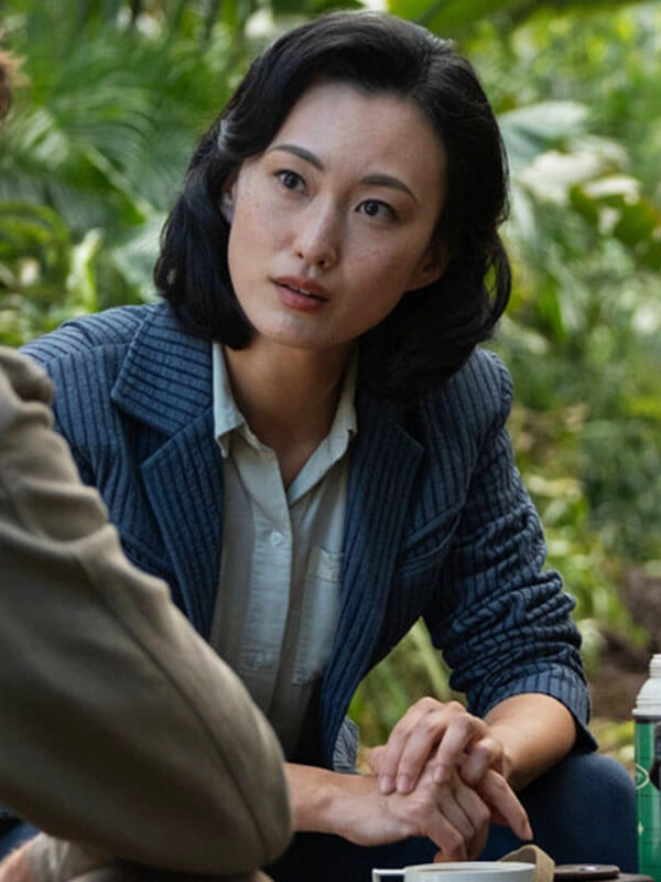 Keiko Miura Monarch Legacy Of Monsters Season 01 Blue Stripped Coat