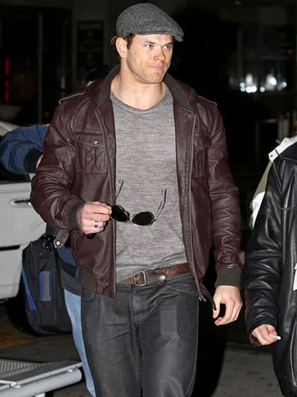 Kellan Lutz Dark Brown Leather Jacket