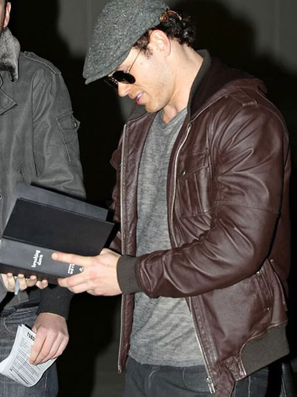 Kellan Lutz Dark Brown Leather Jacket