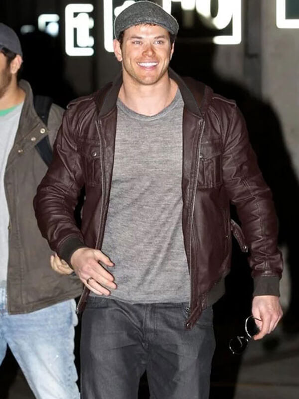 Kellan Lutz Dark Brown Leather Jacket