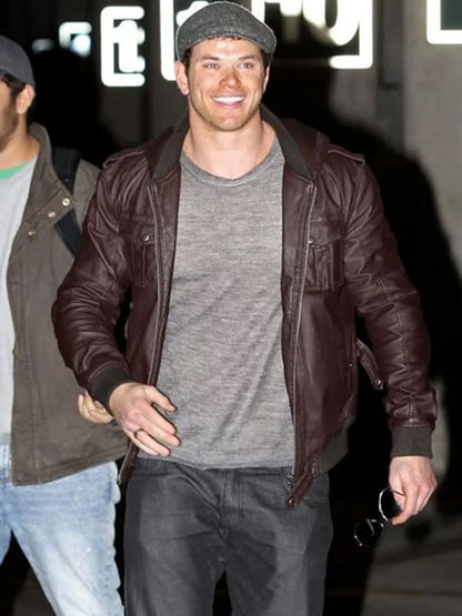 Kellan Lutz Dark Brown Leather Jacket