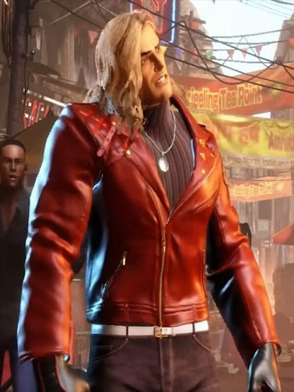 Ken Masters Street Fighter 6  Red Leather Jacket