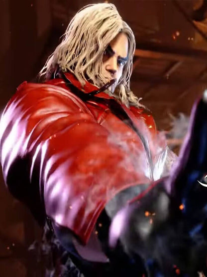 Ken Masters Street Fighter 6  Red Leather Jacket
