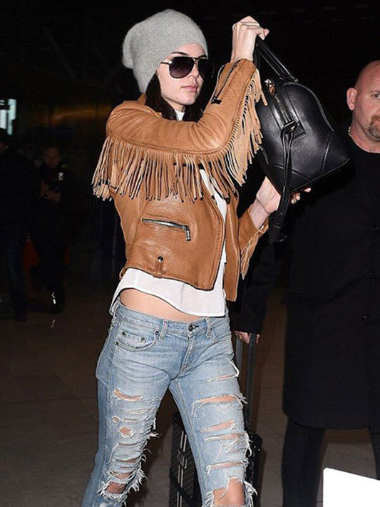 Kendall Jenner Brown Leather Jacket