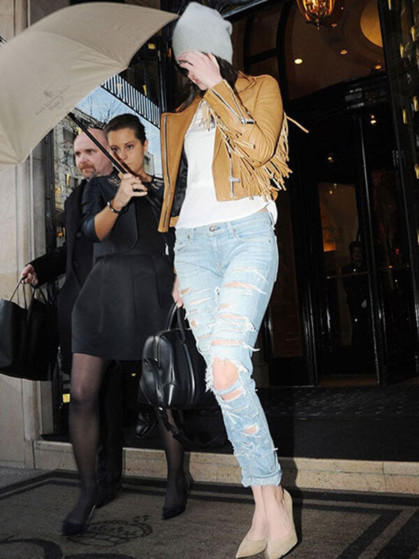 Kendall Jenner Brown Leather Jacket