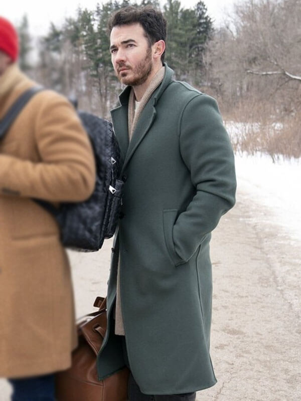 Kevin Jonas A Very Jonas Christmas Movie Green Wool Coat