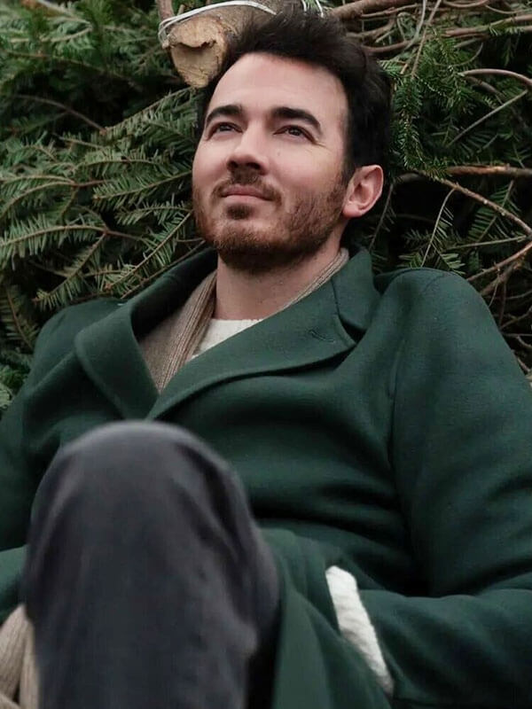Kevin Jonas A Very Jonas Christmas Movie Green Wool Coat