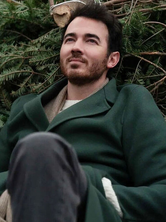 Kevin Jonas A Very Jonas Christmas Movie Green Wool Coat