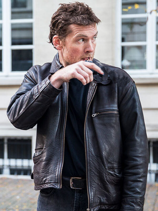 Kidnapping Mr Heineken 2015 Sam Worthington Dark Brown Leather Jacket