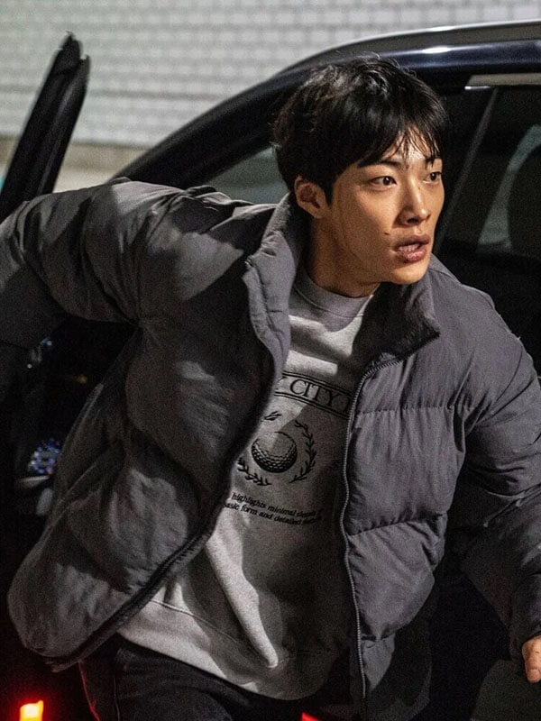 Kim Geon Woo Bloodhounds Season 01 Grey Puffer Jacket