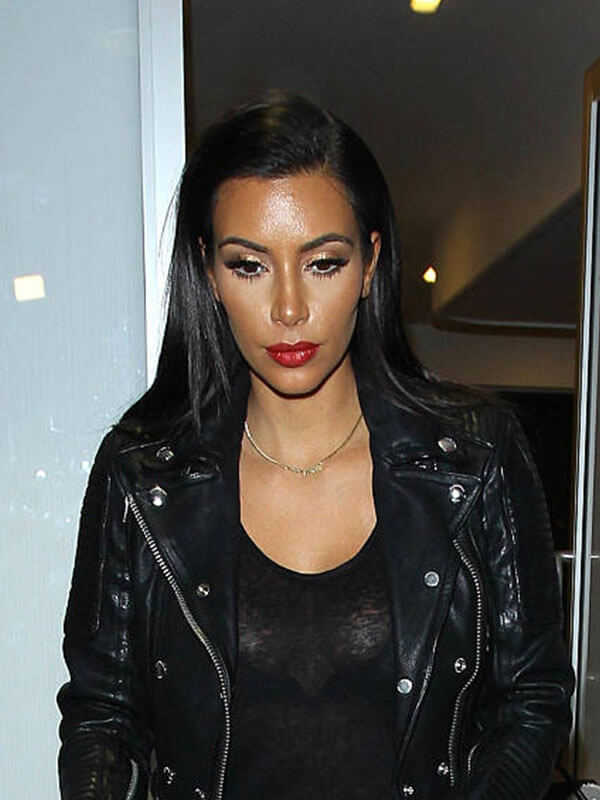 Kim Kardashian Los Angeles Sighting Black Leather Jacket