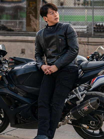 Kim Myung Mil Bloodhounds Season 01 Black Biker Jacket