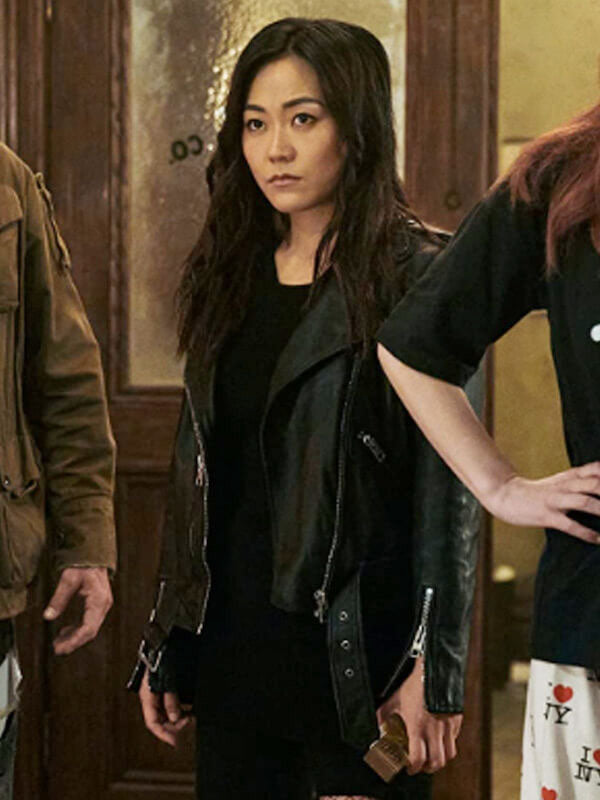 Kimiko Miyashiro The Boys Season 04 Black Leather Jacket