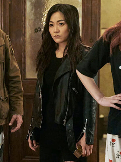 Kimiko Miyashiro The Boys Season 04 Black Leather Jacket
