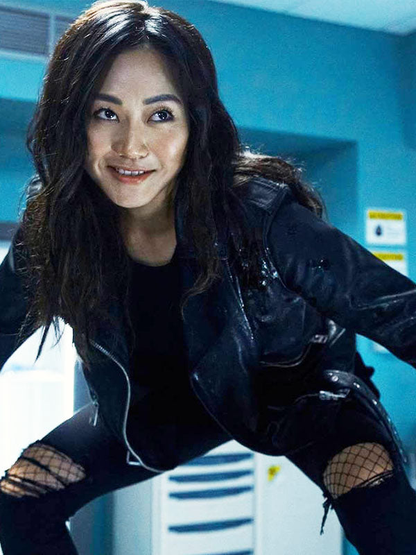 Kimiko Miyashiro The Boys Season 04 Black Leather Jacket